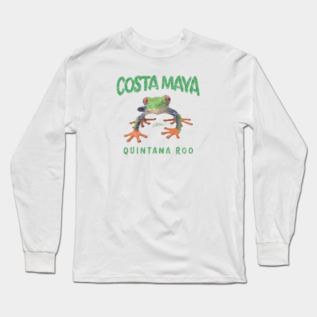 Costa Maya, Quintana Roo, Mexico Red-eyed Tree Frog Long Sleeve T-Shirt by jcombs